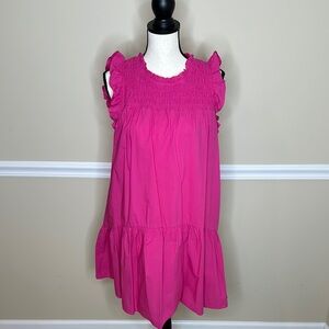 Pink Ruffled Sleeveless Dress
